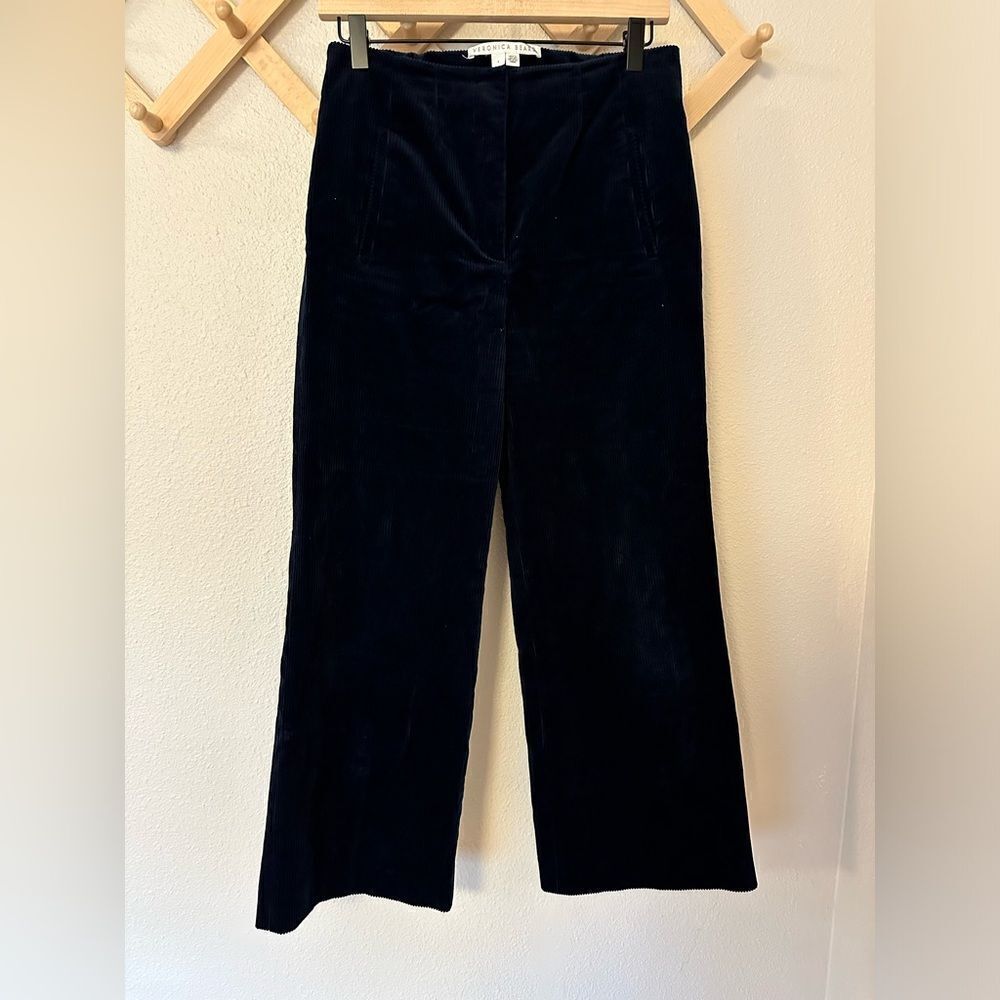 Veronica Beard Dova Corduroy Wide Leg Crop Pants Sz 4 - Picture 2 of 10